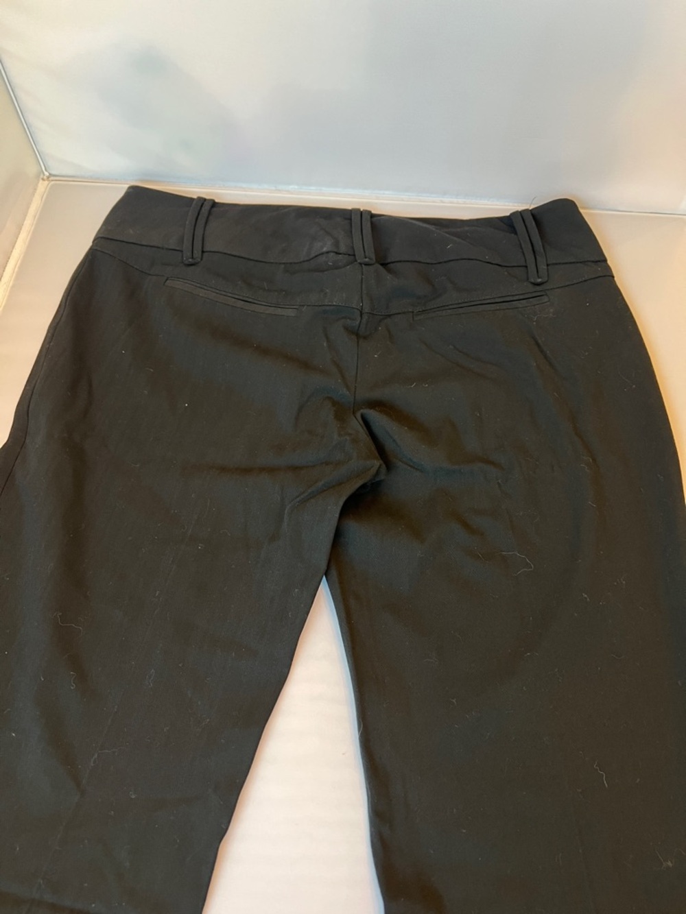 bebe Black Slim Fit Low Rise Dress Pants with Flared Cuff. Size 8 - Picture 4 of 12